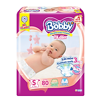 Tã dán Bobby Êm mềm khô thoáng size S 80 miếng - 30857