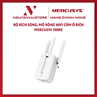 Bộ kích sóng, mở rộng Wifi cắm ổ điện Mercusys 300RE 03 râu (Trắng)