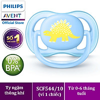 Núm ty ngậm thông khí Philips Avent hình khủng long cho bé từ 0-6 tháng tuổi - Vỉ đơn 544.10