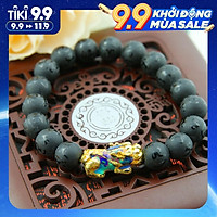 Vòng tay tỳ hưu VTPT26 đá Obsidian 8mm phù hợp với cả nam và nữ - Mang lại tài lộc, may mắn