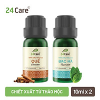 Combo 2 Tinh dầu Quế + Bạc Hà 24Care 10ml/Chai