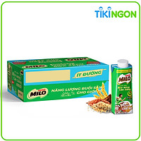 Sữa lúa mạch Nestlé MILO Teen Bữa Sáng Ít đường thùng 24 hộp x 200 ml (24x200ml)