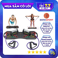 Dụng cụ hỗ trợ chống đẩy , hít đất tập thể thao tại nhà kèm bàng chỉ dẫn theo màu sắc tập trung các nhóm cơ chính - Kèm dây đàn hồi tập đa năng
