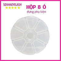 Hộp tròn 8 ô đựng đồ, đựng fan mi, mi rời, mi hủ, đựng trang sức và phụ kiện