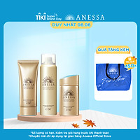 Bộ sản phẩm Kem chống nắng Anessa bảo vệ hoàn hảo cho da mặt và toàn thân (Gold Milk 60ml + Gold Gel 90g + Gold Spray 60g)