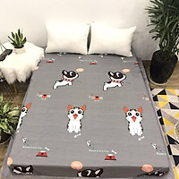 Ga Chống Thấm Cotton LIDACO Loại Dày - Dog Love Cat (Nệm 15cm)