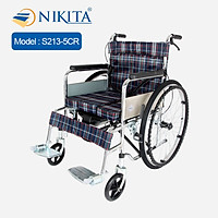 Xe lăn đa năng có bô vệ sinh, có thắng NIKITA S213-5 dành cho người khuyết tật, bệnh nhân, người già 2021