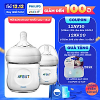 Bộ 2 Bình sữa mô phỏng tự nhiên hiệu Philips Avent (125 ml) cho trẻ từ 0 tháng tuổi 690.23