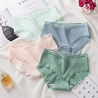 Quần Lót Nữ Gân Tăm Viền Ren, Co Giãn, Mềm Mại, Sexy - QR10 - LM