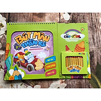 Sách – Tập tô mầu thần kỳ (Hướng dẫn tô mầu kèm hộp 12 bút sáp mầu và Book mark Giga)