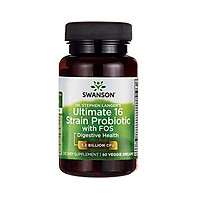 Swanson Probiotic with Prebiotic FOS Dr. Stephen Langer's Formula Digestive Support 16-Strain Supplement 3.2 Billion CFU 60 Capsules (3 Pack)