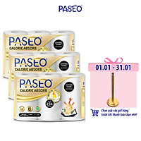 Combo 3 lốc Giấy bếp đa năng Paseo Calorie Absorb 3 cuộn 2 lớp