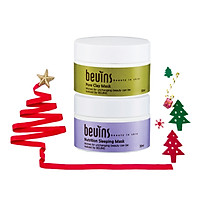 Combo 2 Mặt Nạ Beuins: Cung Cấp Dưỡng Chất Nutrition Sleeping Mask & Se Khít Nang Lông Pore Clay Mask