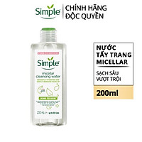 Nước tẩy trang Simple Micellar làm sạch trang điểm vượt trội - không chứa cồn gây khô rát 200ml