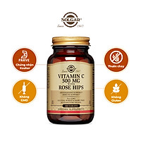 NHẬP KHẨU USA CHÍNH HÃNG - Viên uống bổ sung Vitamin C, tăng sức đề kháng, chống oxy hóa Solgar Vitamin C 500 mg với Dầu Tầm xuân Rose Hips