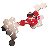 Miếng Gương Dán Tường Acrylic DIY 3D Hình Lục Giác