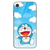 Ốp kính cường lực in họa tiết Đo-re-mon tung bay trên bầu trời - CTTV0002 cho điện thoại iPhone XR