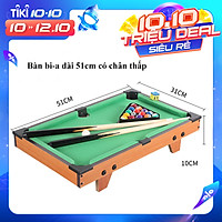 Bàn Bi da Mini Bằng Gỗ - Kích Thước 51x31x10cm - Có Chân Đứng - Đầy Đủ Bóng, Gậy, Tẩy - Mặt Bàn Nỉ - Hàng Cao Cấp.