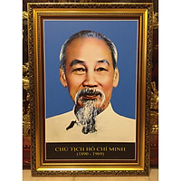  Tranh in ảnh chân dung Chủ tịch Hồ Chí Minh - (48x68cm)
