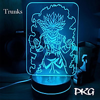 Đèn Ngủ Led 3D TRUNKS nhân vật Anime phát sáng 16 màu cảm ứng có điều khiển từ xa