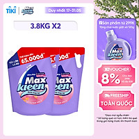 Combo 2 Túi Nước Giặt Xả Maxkleen Hương Hoa Nắng (3.8kg/túi)