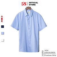 Áo Sơ Mi Nam Ngắn Tay 5S, Chất Liệu Bambo Mềm Mại, Kháng Khuẩn, Chống Nhăn, Thiết Kế Dệt Họa Tiết Trẻ Trung, Năng Động, Lịch Sự