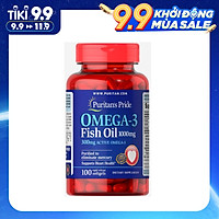 Viên Uống Dầu Cá Puritan's Pride Omega 3 Fish oil 1000 mg 100 viên, giúp đẹp da, dinh dưỡng cho tim mạch, thị lực, hỗ trợ người tiểu đường