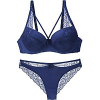 Bộ đồ lót có gọng bảng dây ren sang trọng - Xanh,34B/75