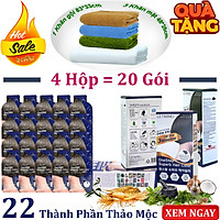 Bộ 4 Hộp = 20 gói thuốc nhuộm tóc màu Nâu Đen_2N LETMIMO + QUÀ TẶNG 1 khăn gội & 3 khăn mặt bestke 83*33 + 48*28cm