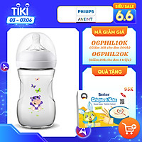 Bình sữa Mô phòng tự nhiên Philips Avent dung tích 260ml cho bé từ 1 tháng tuổi (họa tiết Hippo/Flamingo)