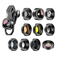 Bộ 11 mắt len chuyên nghiệp cho điện thoại APEXEL APL-DG11 gồm len siêu phóng 140° và len mắt cá góc rộng 205°