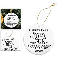 Double-sided Printing Christmas Ornament, Personalized Quarantine Survived Christmas Ornament Kit, 2020 Customized Special Elements Xmas Tree Pendants