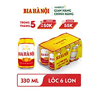 Lốc 6 lon Bia Hà Nội (330ml/lon)