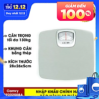 Cân sức khỏe Cân gia đình CAMRY BR2020 cao cấp hoạt động cơ học, trọng tải tối đa 130kg ( bước nhảy +-1kg ) - Hàng nhập khẩu