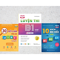 Combo 3 sách luyện thi B1 Vstep: Luyện thi B1 Vstep 4 kỹ năng + 30 đề thi viết luận tiếng Anh B1, B2 Vstep + 10 bộ đề thi Đọc hiểu Vstep B1-B2-C1 ôn thi chứng chỉ ngoại ngữ bậc 3 Vstep writing, reading, speaking, listening