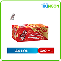 Thùng 24 Lon Nước Tăng Lực Sting Dâu (320ml/lon)
