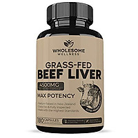 Grass Fed Desiccated Beef Liver Capsules (180 Pills, 750mg Each) - Natural Iron, Vitamin A, B12 for Energy - Humanely Pasture Raised Undefatted in New Zealand Without Hormones or Chemicals