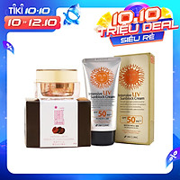 Bộ kem mờ nám da White Shinno Nhật Bản và kem chống nắng 3W Clinic