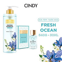 Bộ đôi sữa tắm nước hoa & nước hoa nữ Fresh Ocean mùi hương năng động trẻ trung 640g + 30ml