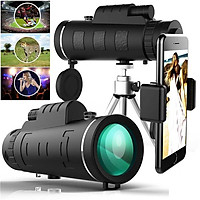 40x60 Portable HD Optical Monocular Telescope Day/Night Vision+Phone Clip+Tripod