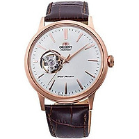 Orient Men's Bambino Open Heart Stainless Steel Japanese-Automatic Watch with Leather Strap, Brown, 20 (Model: RA-AG0001S10A)