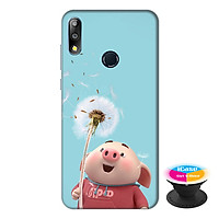 Ốp lưng điện thoại Asus Zenfone Max Pro M2 hình Heo Con và Hoa Bồ Công Anh tặng kèm giá đỡ điện thoại iCase xinh xắn - Hàng chính hãng