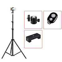 Chân đế điện thoại, máy ảnh dùng để livestream, chụp ảnh, quay tiktok, kiêm gắn đèn livestream , tặng kèm remote bluetooth - Hàng chính hãng