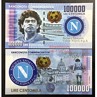 Tiền lưu niệm Diego Maradona 100000 lire, có bảo an phát sáng sưu tầm