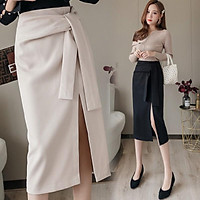 Chân váy xẻ tà cột nơ cao cấp