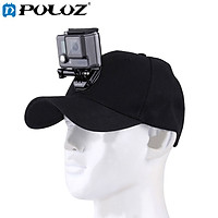 PULUZ for Go Pro Accessories Outdoor Sun Hat Topi Baseball Cap W/ Holder Mount for GoPro HERO5 HERO4 Session HERO 5 4 3 2 1(Black)