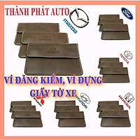 Ví da bóp da đựng giấy tờ đăng kiểm xe hơi ô tô có dập logo theo hãng