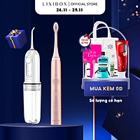 Combo Máy tăm nước cầm tay Halio Professional Cordless Oral Irrigator và Bàn chải đánh răng điện Sonic Whitening Toothbrush - Rose Gold