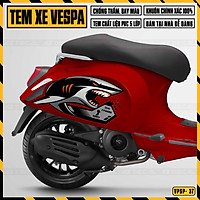 Tem Chế Xe Vespa Mẫu Cá Mập Maru's Factory | VP37 | Decal Rời Dán Vespa Sprint / Primavera Nghệ Thuật