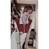 VÁY CHÓ POLO CỔ ĐỨC PHỐI ĐỎ BE CHO NỮ